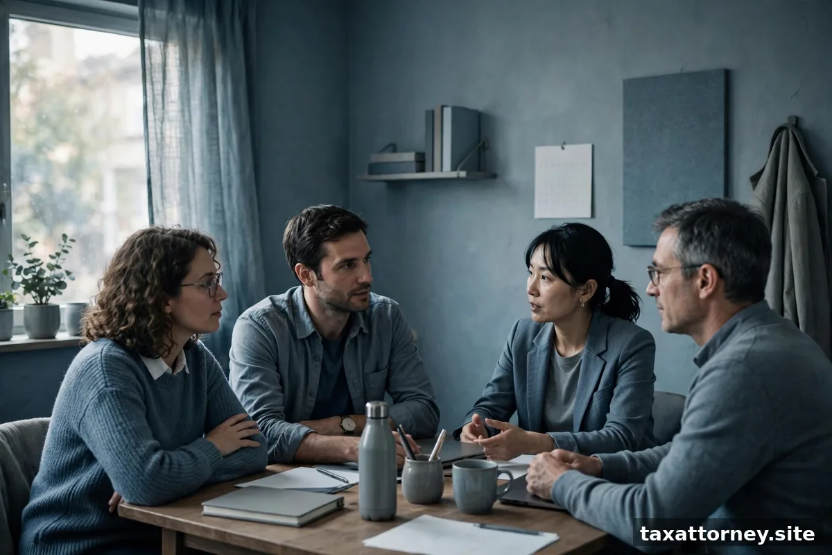 Team meeting in a small office