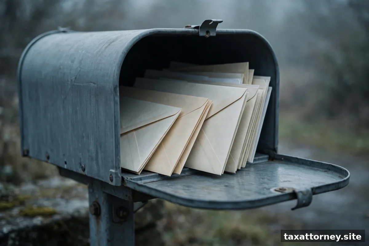 Mailbox with official envelopes