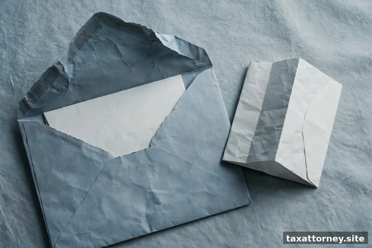 Opened IRS envelope with a notice letter