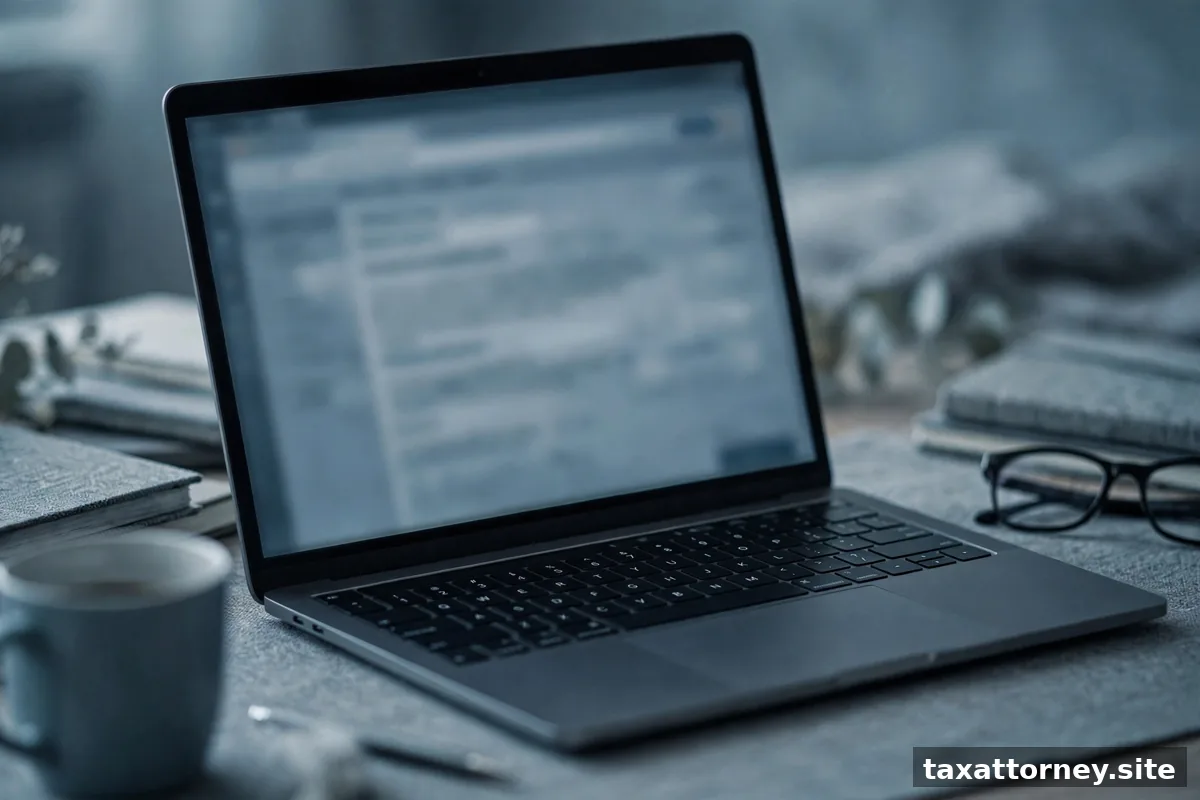 Phishing email on a laptop screen, blurred