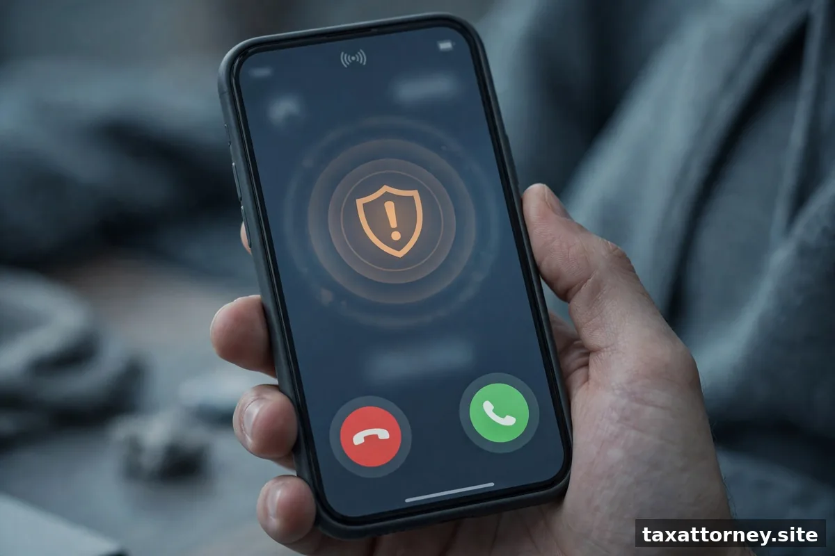 Smartphone showing a suspicious call screen