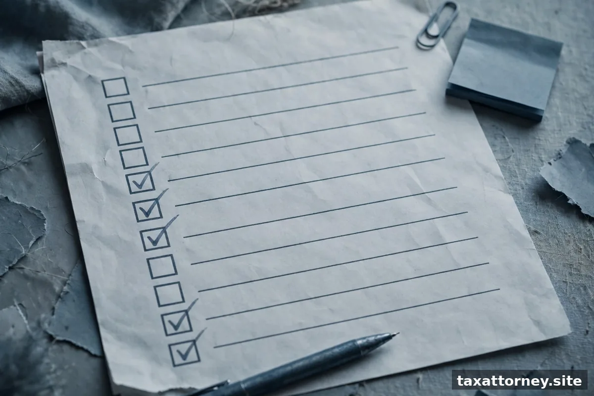 Checklist of urgent tax tasks