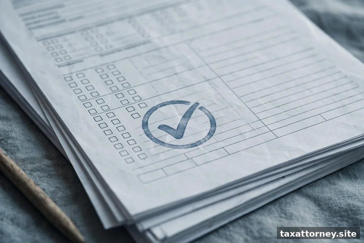 Approved stamp on tax paperwork